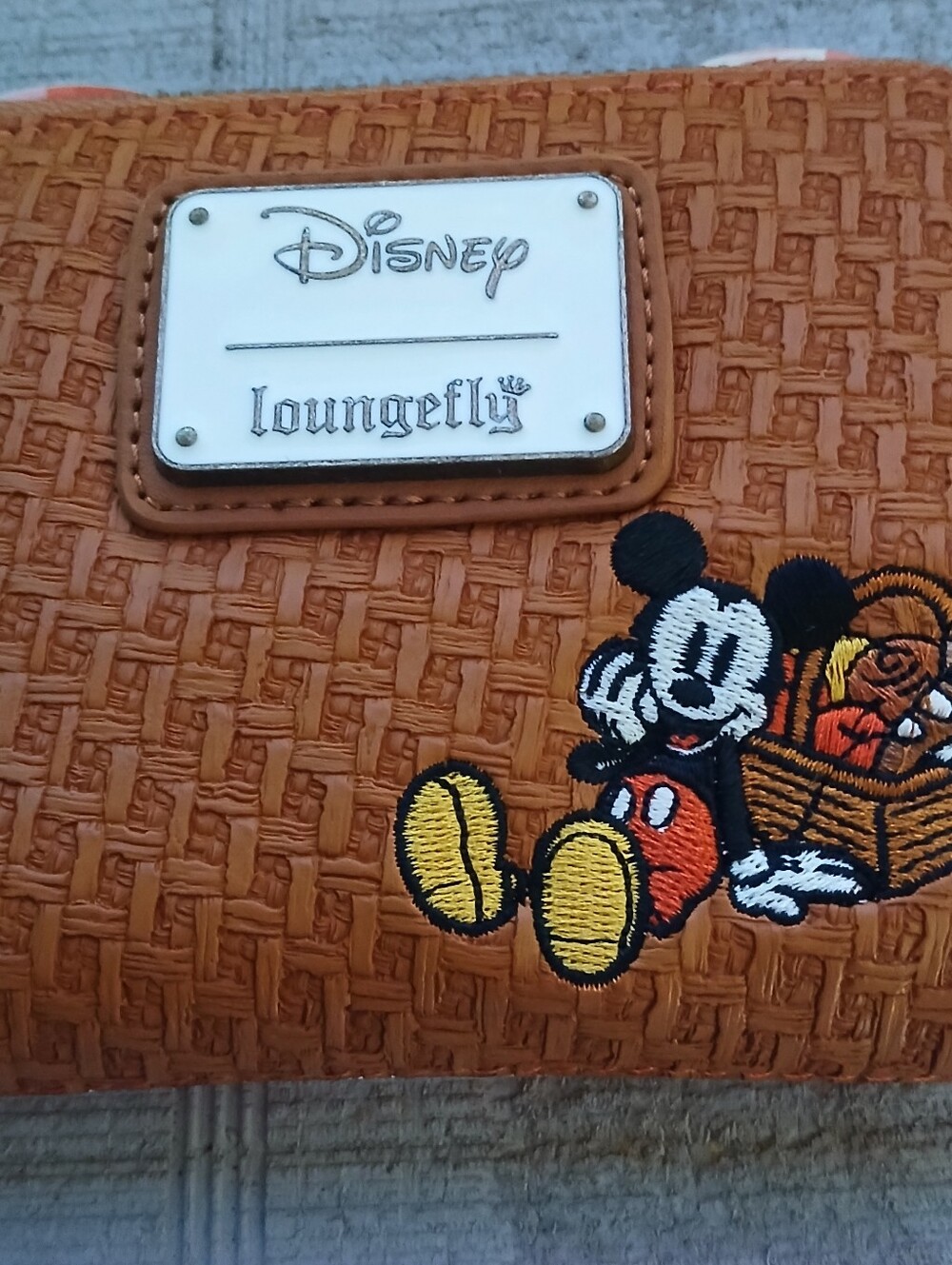 NWT LOUNGEFLY DISNEY MICKEY PICNIC WOVEN HARDTAG